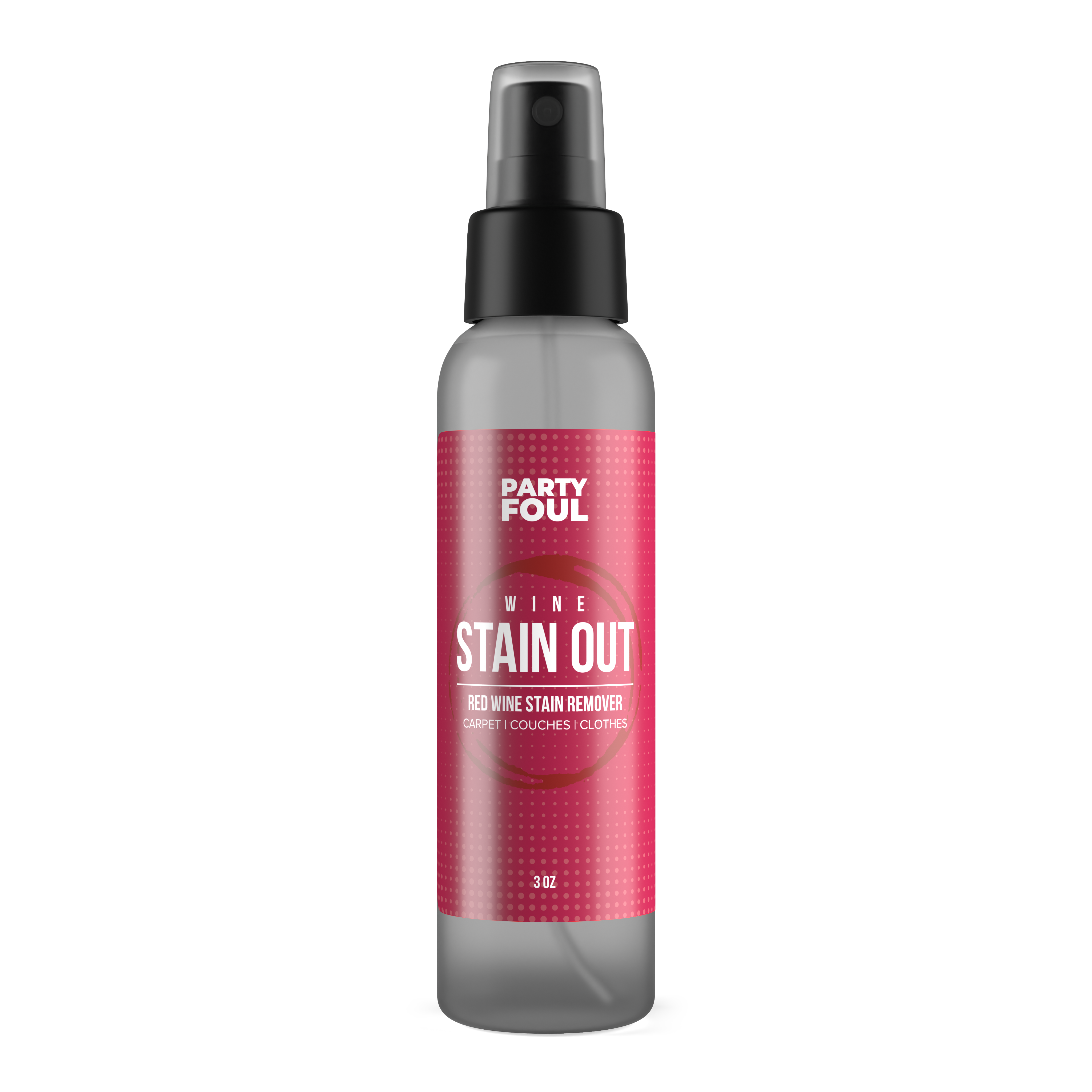3oz Travel Size Wine Stain Out Spray for spills of Wine, Coffee, Tea, Food, Grease & Sports Drinks on Clothes, Carpets, Couches & More